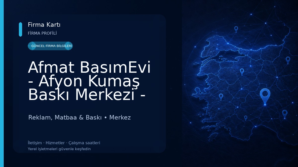 Afmat BasımEvi - Afyon Kumaş Baskı Merkezi - Afyon Baskı - Afyon Matbaa
