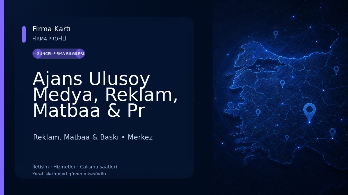 Ajans Ulusoy Medya, Reklam, Matbaa & Pr Hizmetleri