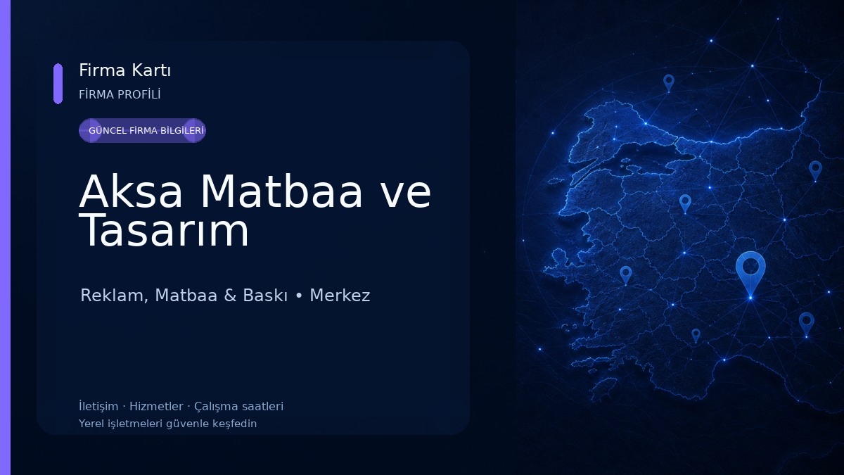 Aksa Matbaa ve Tasarım Reklam, Matbaa & Baskı
