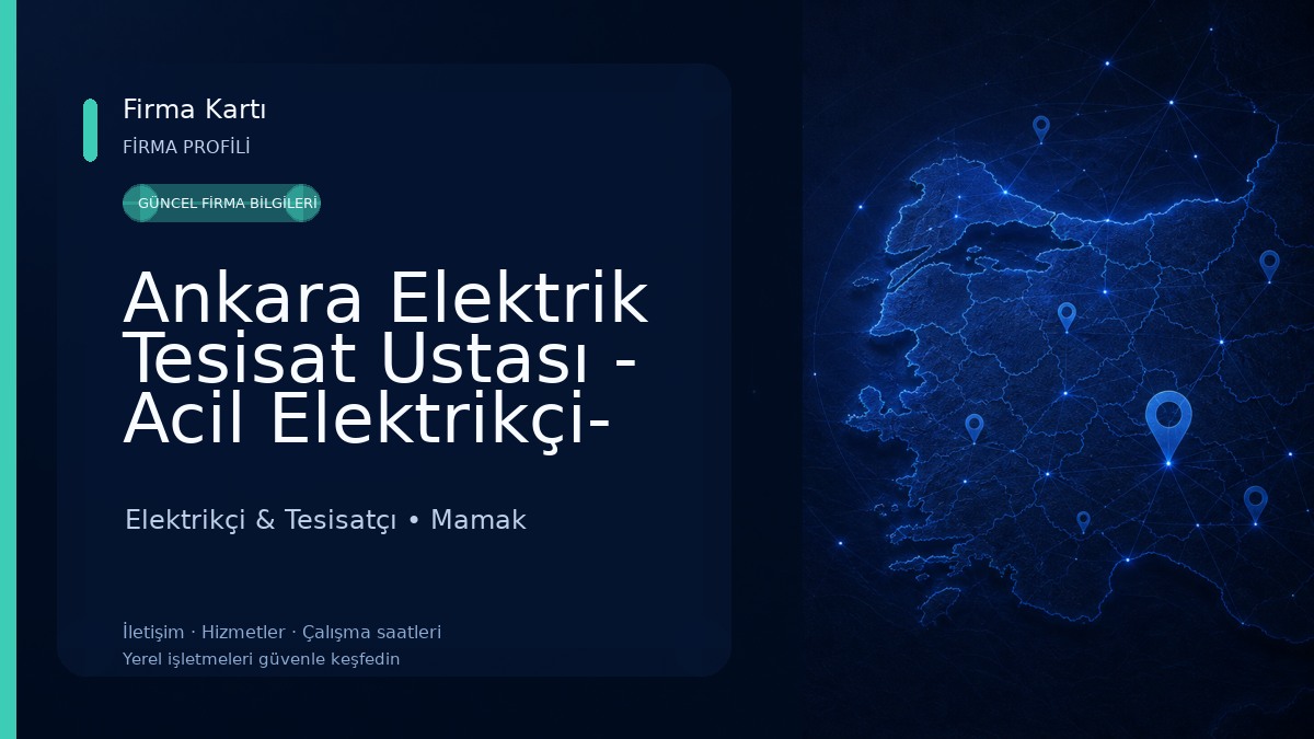 Ankara Elektrik Tesisat Ustası - Acil Elektrikçi- 7/24 Elektrik-Montajı- Avize Montajı - Led ve Spot Döşeme Elektrikçi & Tesisatçı