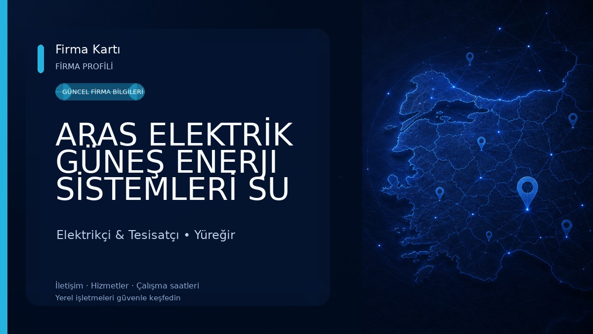 ARAS ELEKTRİK GÜNEŞ ENERJI SİSTEMLERİ SU TESİSAT Elektrikçi & Tesisatçı
