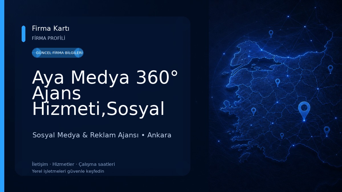 Aya Medya 360° Ajans Hizmeti,Sosyal Medya ve Reklam Ajansı,Ankara Drone Çekimi Reklam Tanıtım Filmi | Havadan Çekim