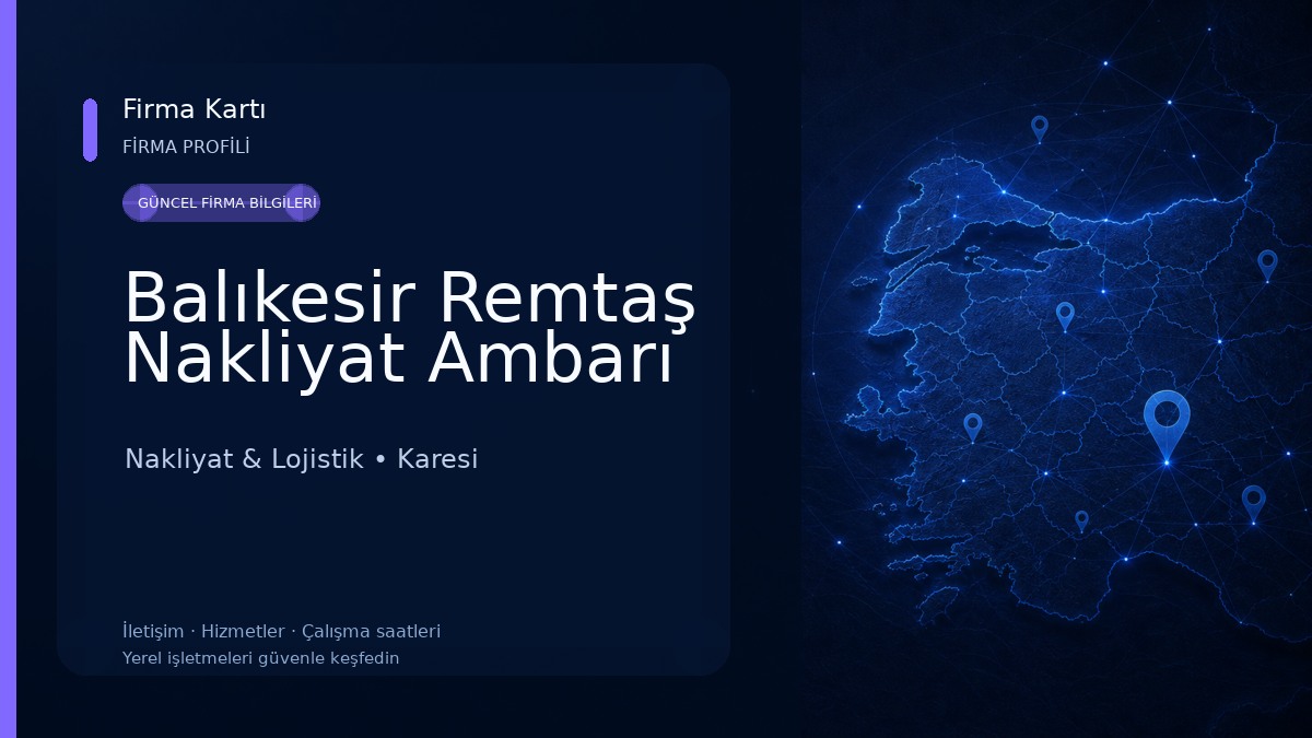 Balıkesir Remtaş Nakliyat Ambarı Nakliyat & Lojistik