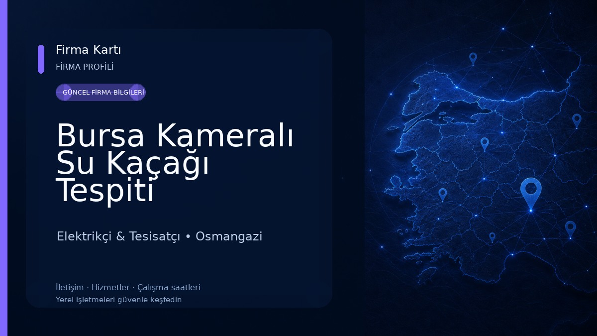 Bursa Kameralı Su Kaçağı Tespiti