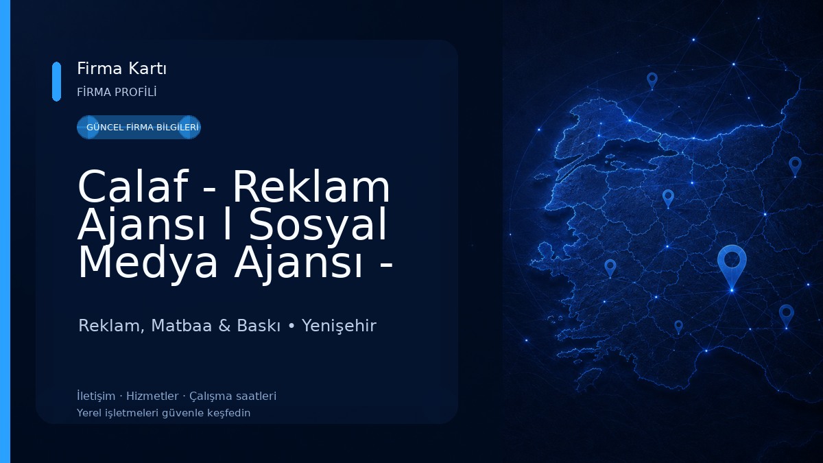 Calaf - Reklam Ajansı l Sosyal Medya Ajansı - Tanıtım Klibi - Web Tasarım - Marka Geliştirme - E-Ticaret Reklam, Matbaa & Baskı