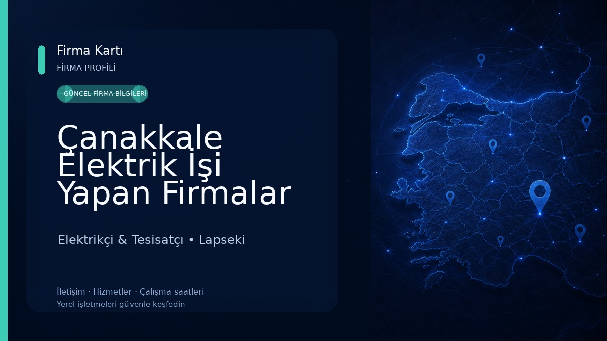 Çanakkale Elektrik İşi Yapan Firmalar
