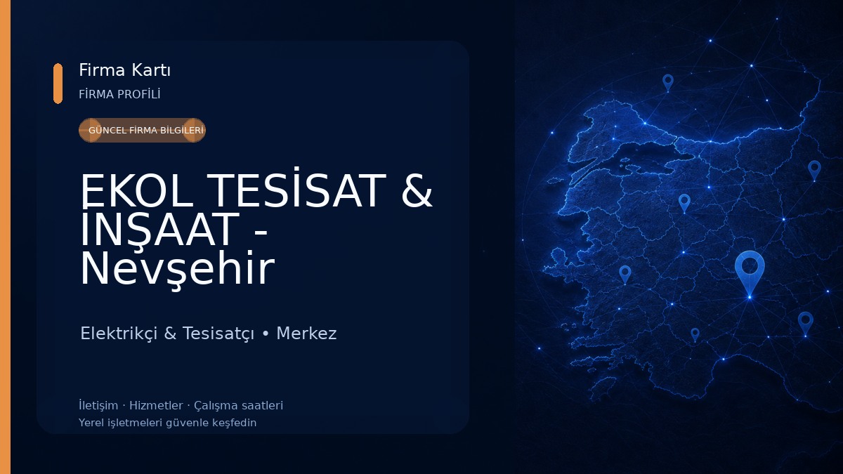 EKOL TESİSAT & İNŞAAT - Nevşehir Tesisatçı Elektrikçi & Tesisatçı