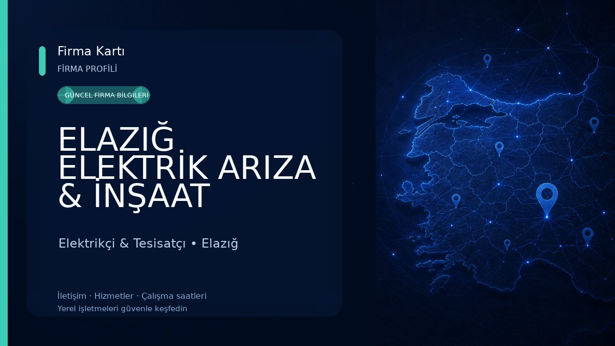 ELAZIĞ ELEKTRİK ARIZA & İNŞAAT TESİSATI A.Ş (Dekor elektirik) Elektrikçi & Tesisatçı