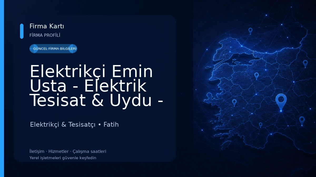 Elektrikçi Emin Usta - Elektrik Tesisat & Uydu - Çanak Elektrikçi & Tesisatçı