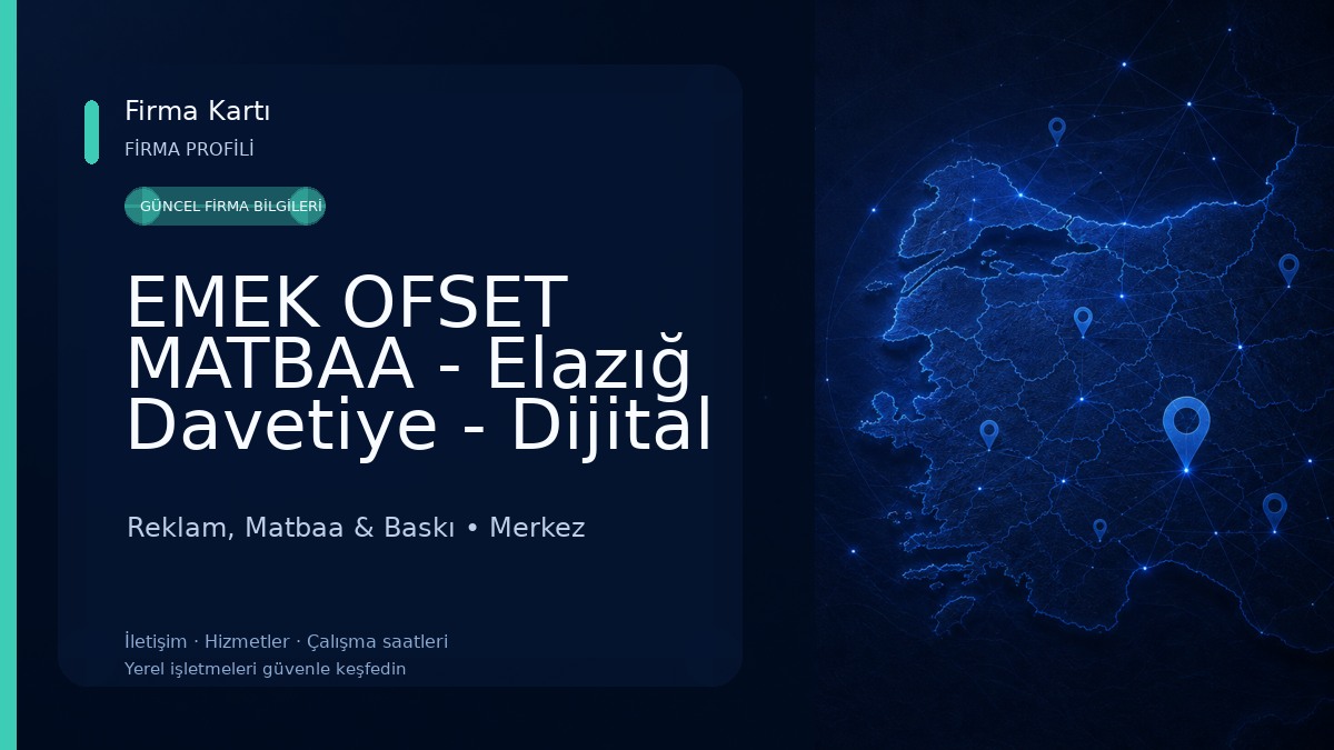 EMEK OFSET MATBAA - Elazığ Davetiye - Dijital Baskı Reklam, Matbaa & Baskı