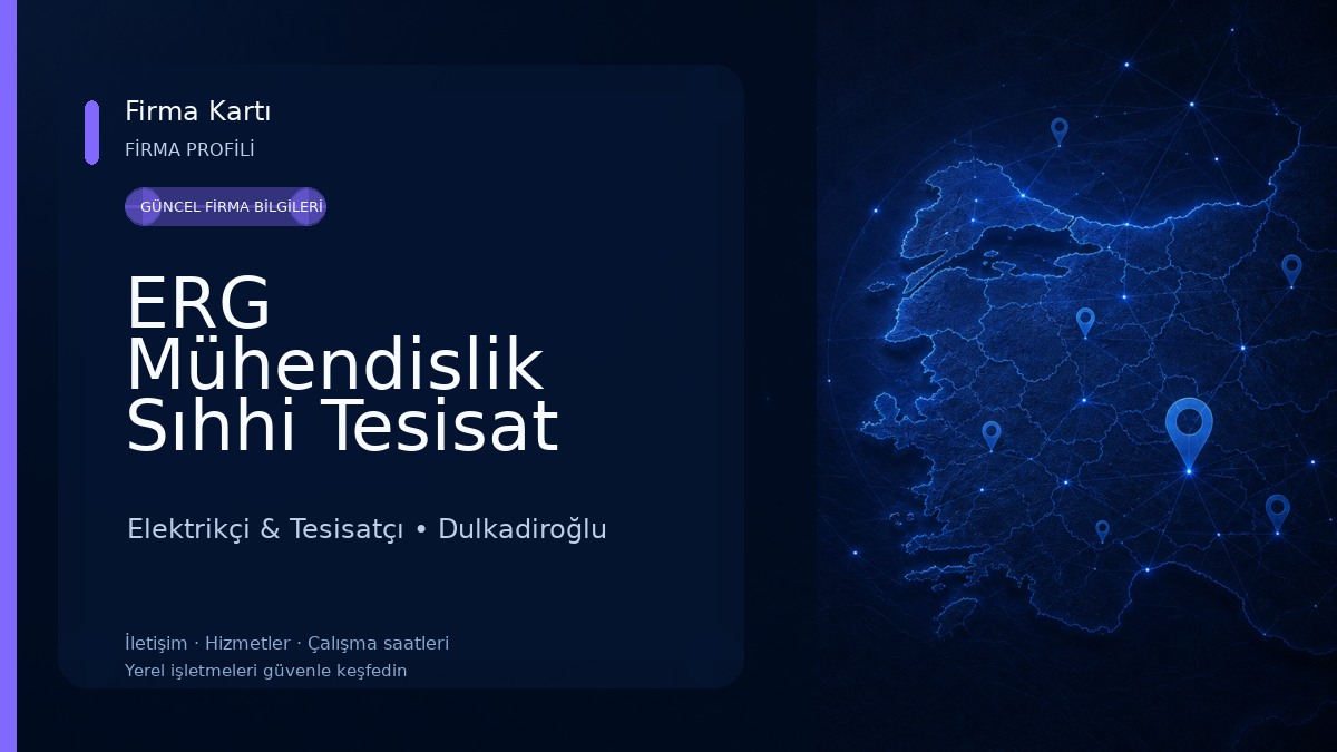 ERG Mühendislik Sıhhi Tesisat Doğalgaz Isı Sis. İnş. San.ve Tic.Ltd.Şti. Elektrikçi & Tesisatçı