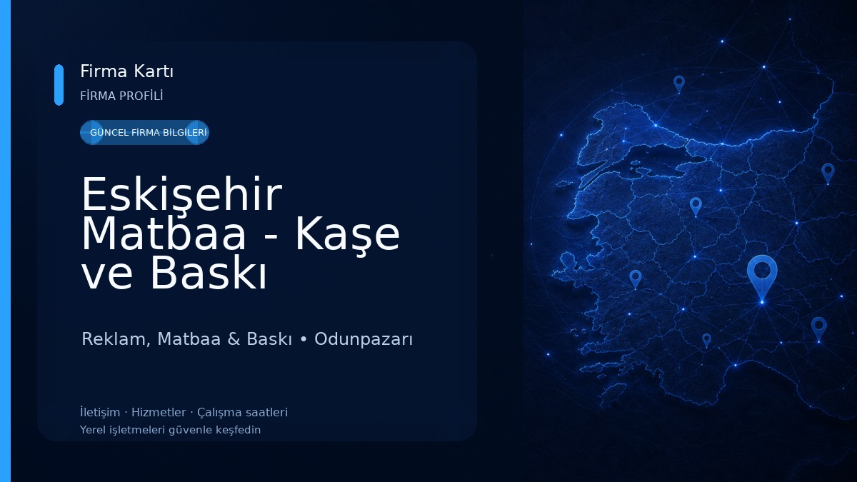 Eskişehir Matbaa - Kaşe ve Baskı Merkezi Reklam, Matbaa & Baskı