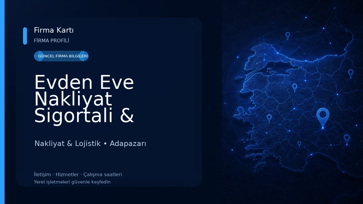 Evden Eve Nakliyat Sigortali & Ambalajli Nakliyat & Lojistik