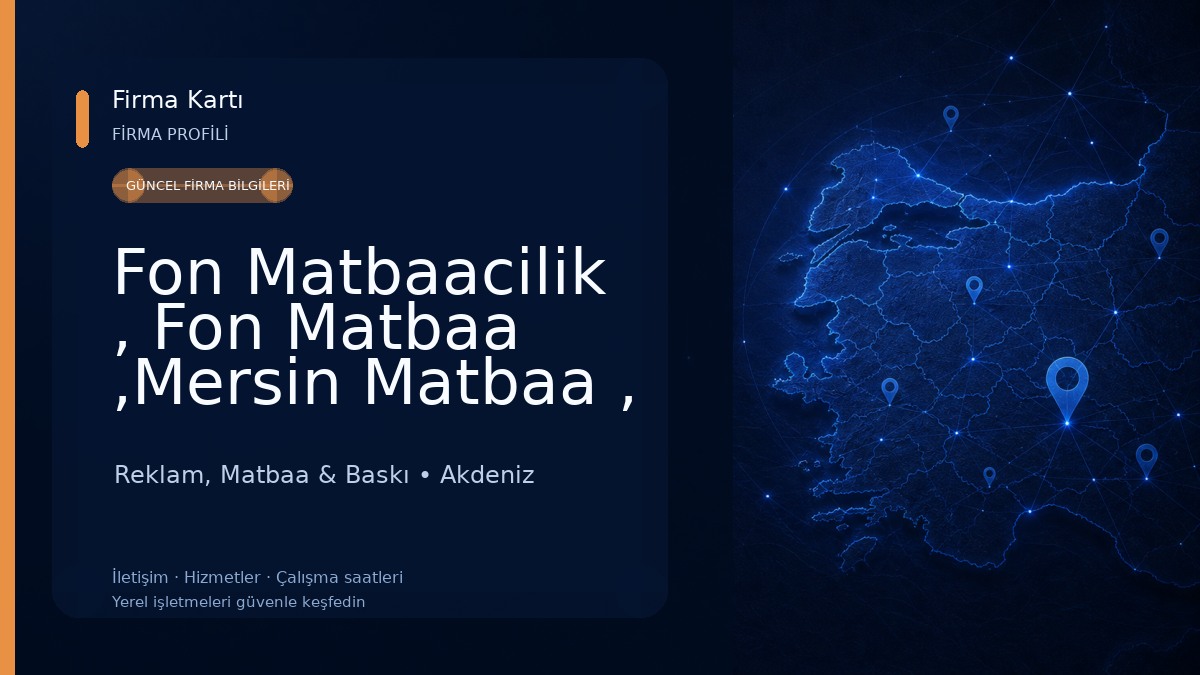 Fon Matbaacilik , Fon Matbaa ,Mersin Matbaa , Mersin Kaşe , Mersin Etiket Reklam, Matbaa & Baskı