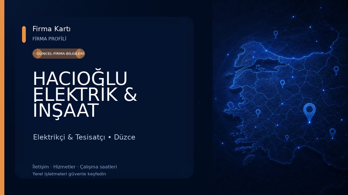 HACIOĞLU ELEKTRİK & İNŞAAT SAN.TİC.LTD.ŞTİ Elektrikçi & Tesisatçı