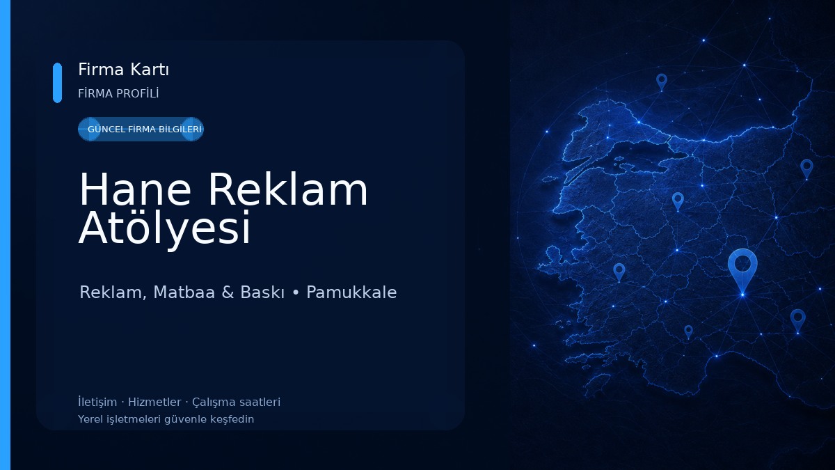 Hane Reklam Atölyesi Reklam, Matbaa & Baskı