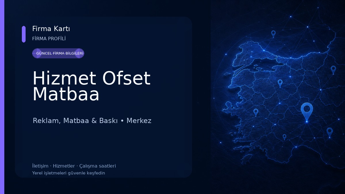 Hizmet Ofset Matbaa Reklam, Matbaa & Baskı