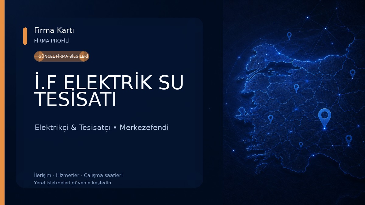İ.F ELEKTRİK SU TESİSATI Elektrikçi & Tesisatçı