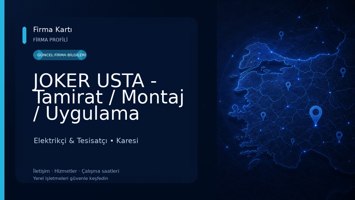 JOKER USTA - Tamirat / Montaj / Uygulama Elektrikçi & Tesisatçı
