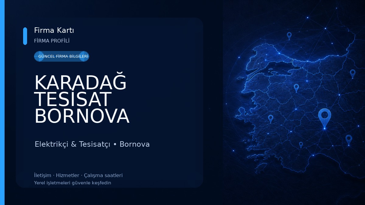 KARADAĞ TESİSAT BORNOVA HİZMET NOKTASI Elektrikçi & Tesisatçı