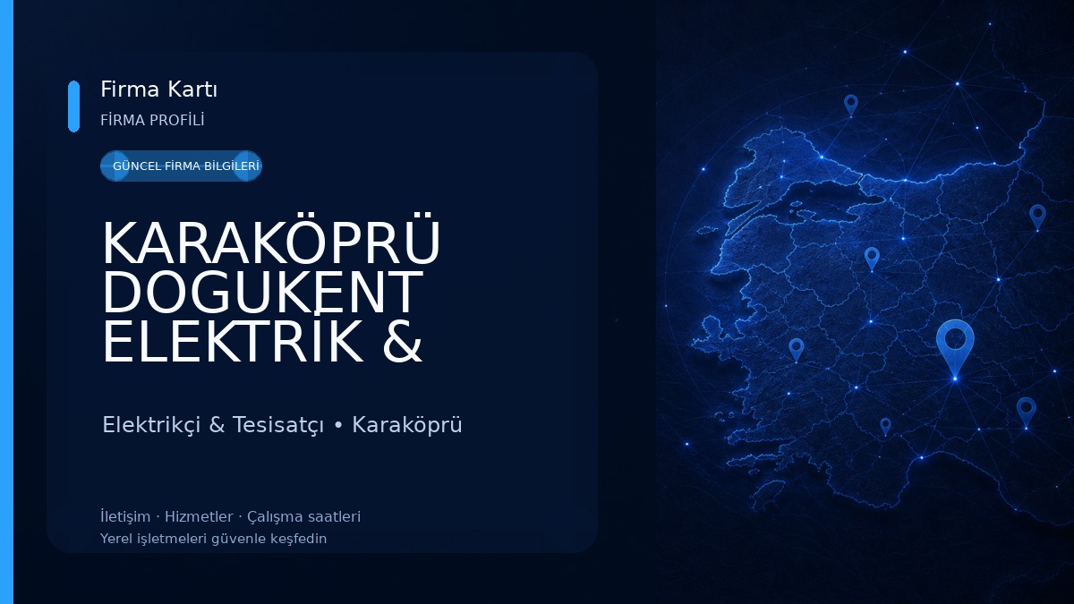 KARAKÖPRÜ DOGUKENT ELEKTRİK & UYDU SİSTEMLERİ Elektrikçi & Tesisatçı