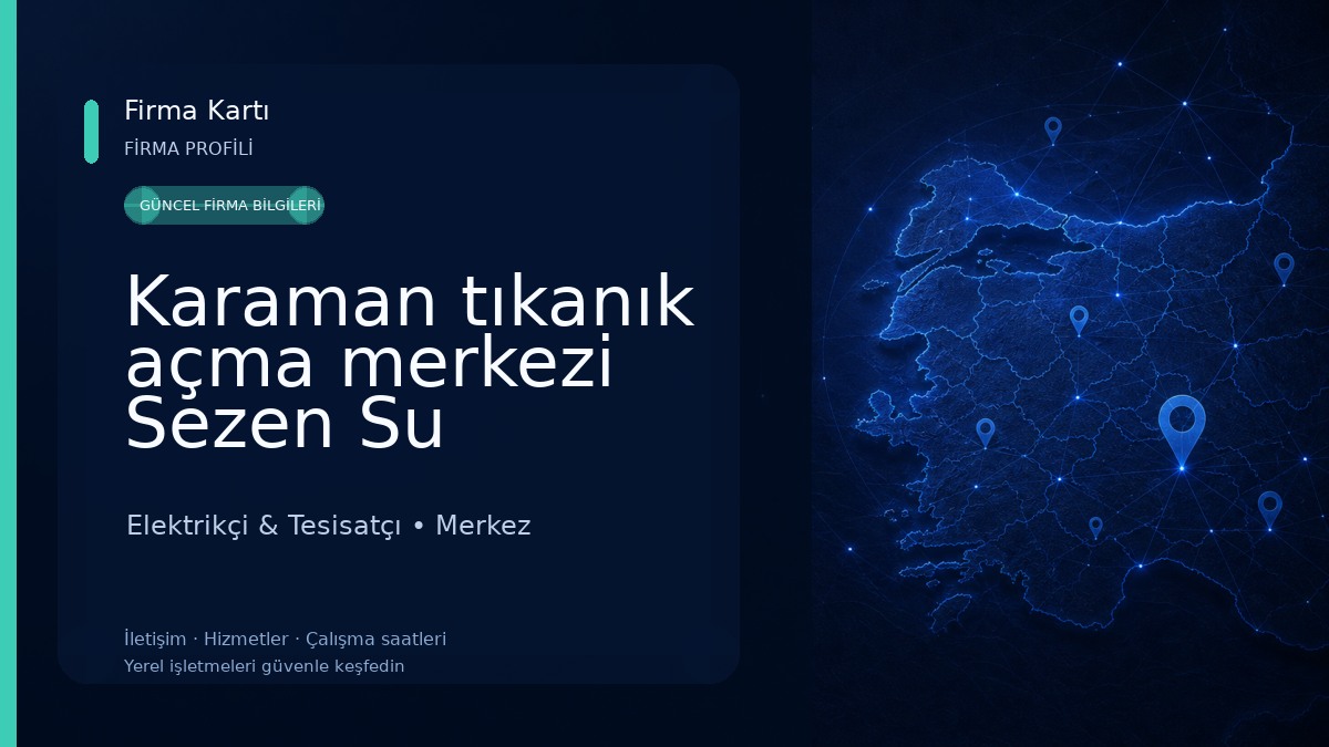 Karaman tıkanık açma merkezi Sezen Su