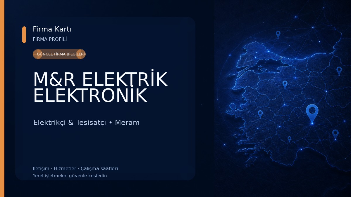 M&R ELEKTRİK ELEKTRONİK Elektrikçi & Tesisatçı