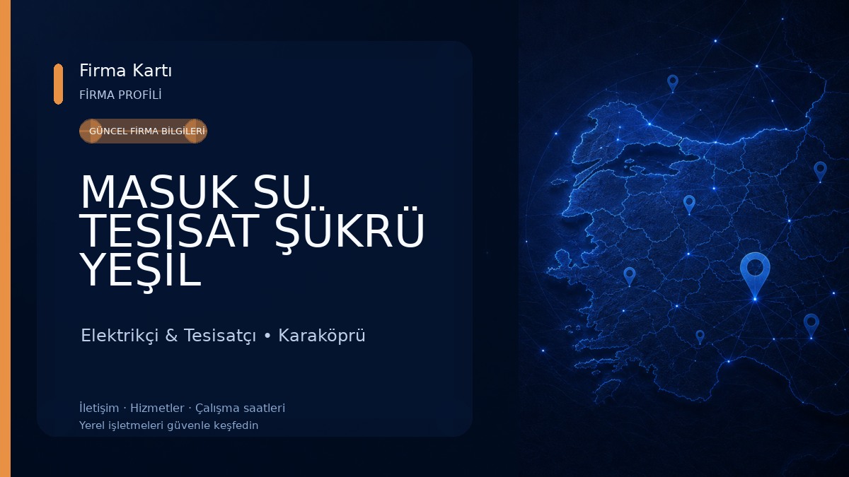 MASUK SU TESISAT ŞÜKRÜ YEŞİL Elektrikçi & Tesisatçı