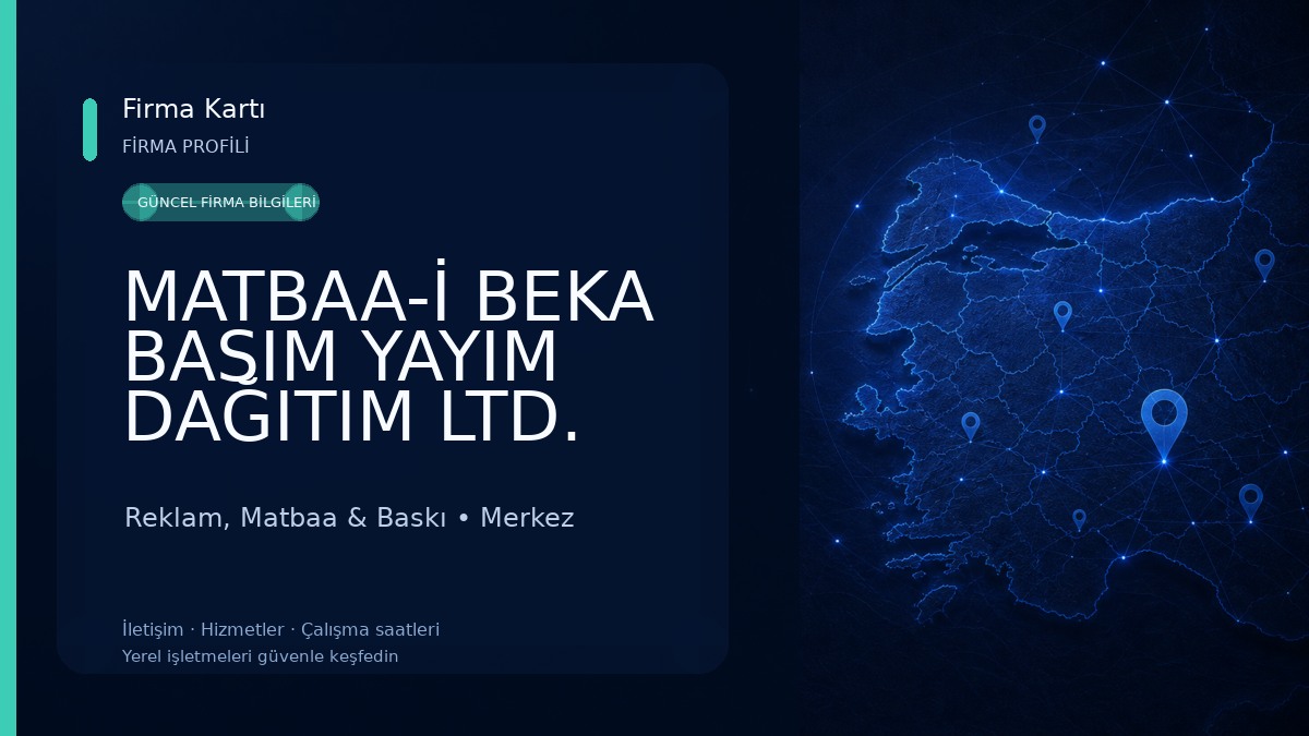MATBAA-İ BEKA BASIM YAYIM DAĞITIM LTD. ŞTİ Reklam, Matbaa & Baskı