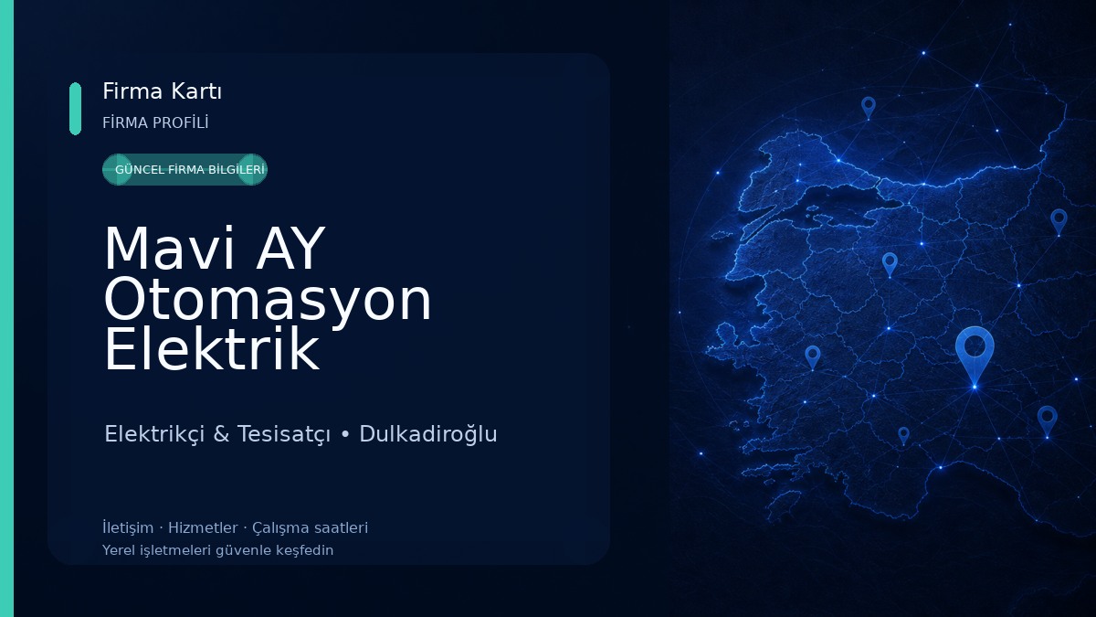 Mavi AY Otomasyon Elektrik Elektronik Makina Endüstriyel Çözüm & Güvenlik Teknolojileri Elektrikçi & Tesisatçı