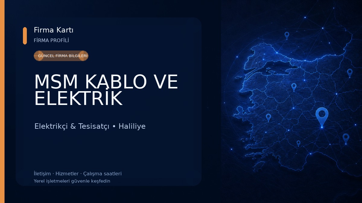 MSM KABLO VE ELEKTRİK Elektrikçi & Tesisatçı