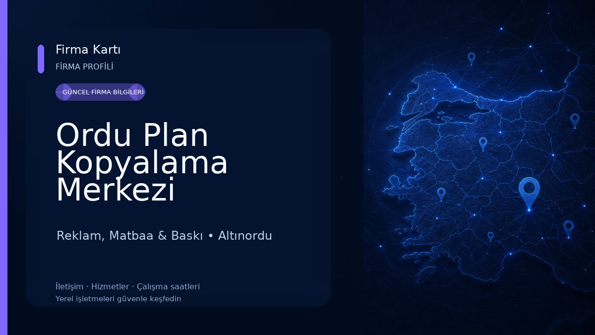 Ordu Plan Kopyalama Merkezi Reklam, Matbaa & Baskı