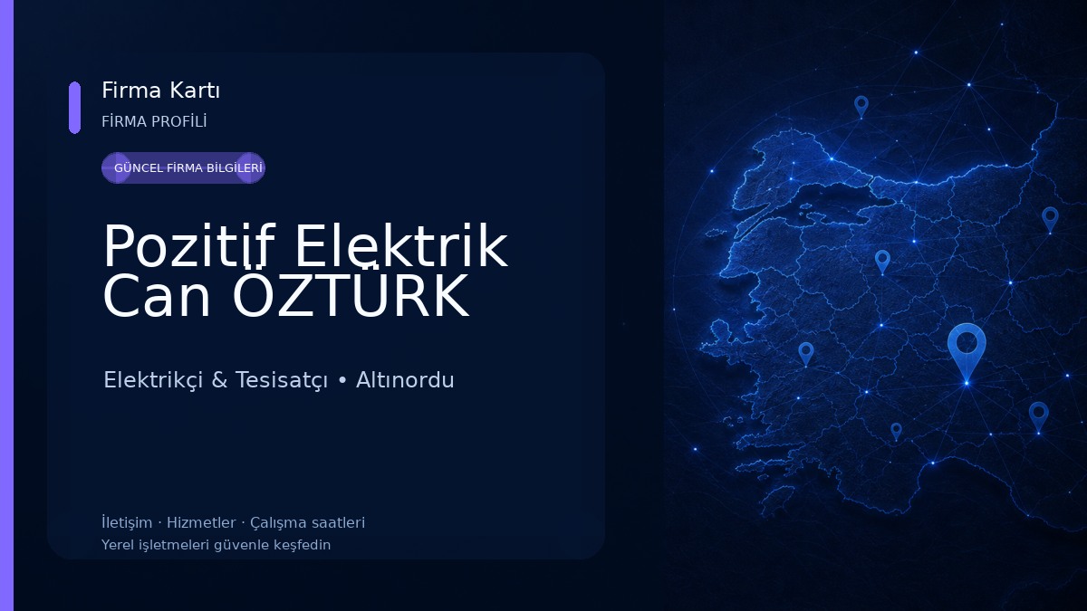 Pozitif Elektrik Can ÖZTÜRK Elektrikçi & Tesisatçı