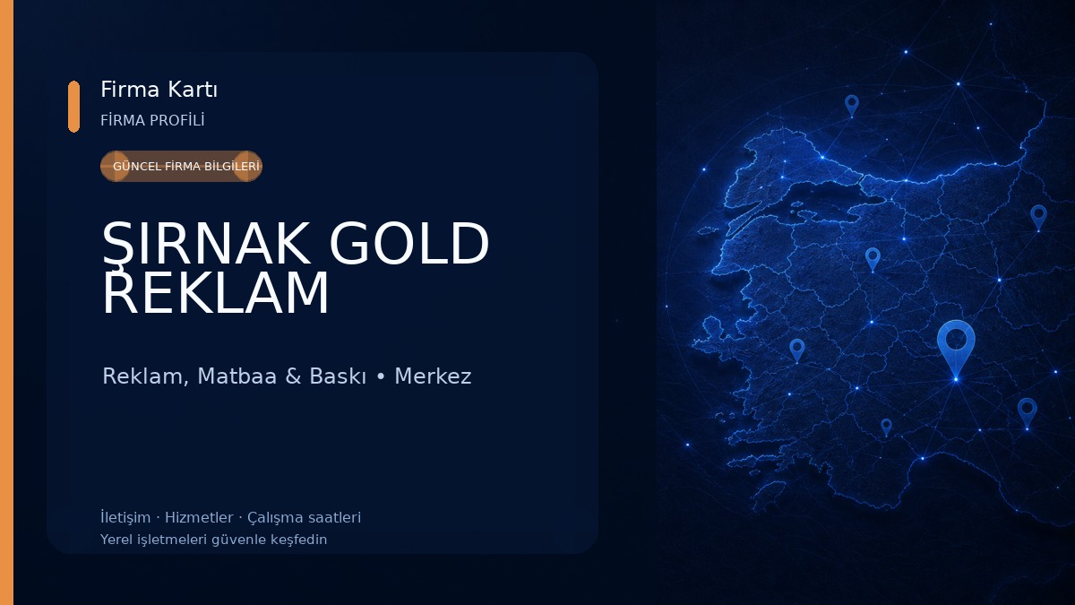 ŞIRNAK GOLD REKLAM