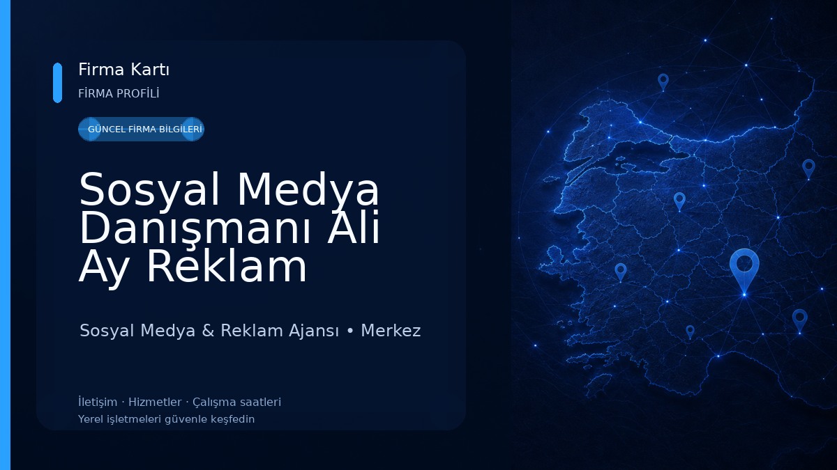 Sosyal Medya Danışmanı Ali Ay Reklam