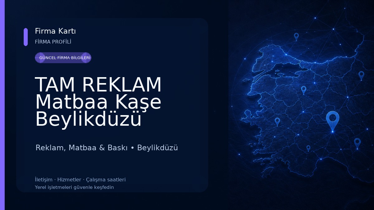 TAM REKLAM Matbaa Kaşe Beylikdüzü Kartvizit Broşür