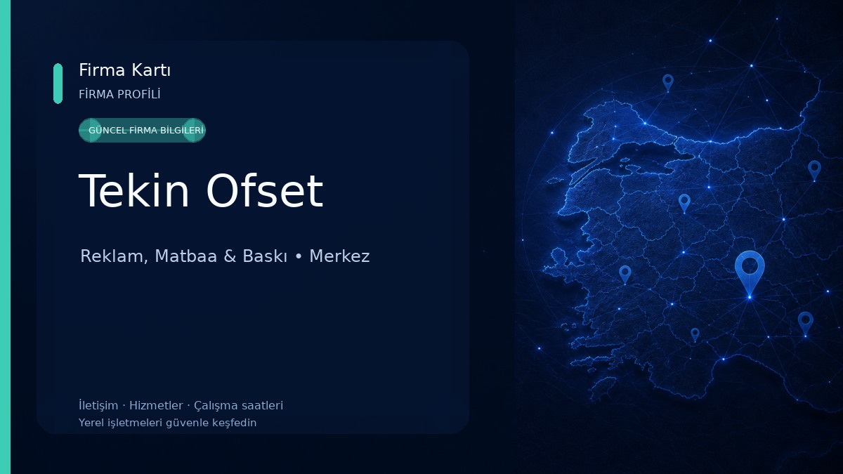 Tekin Ofset Reklam, Matbaa & Baskı