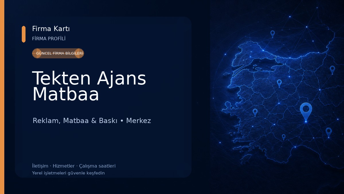 Tekten Ajans Matbaa Reklam, Matbaa & Baskı