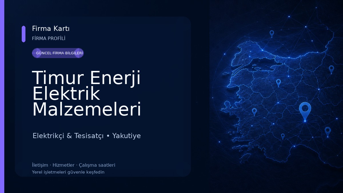 Timur Enerji Elektrik Malzemeleri San. Tic. Ltd. Şti Elektrikçi & Tesisatçı