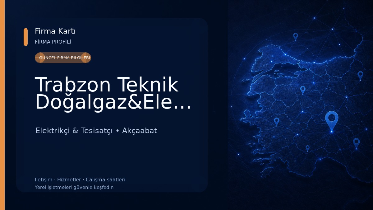 Trabzon Teknik Doğalgaz&Elektirik Elektrikçi & Tesisatçı