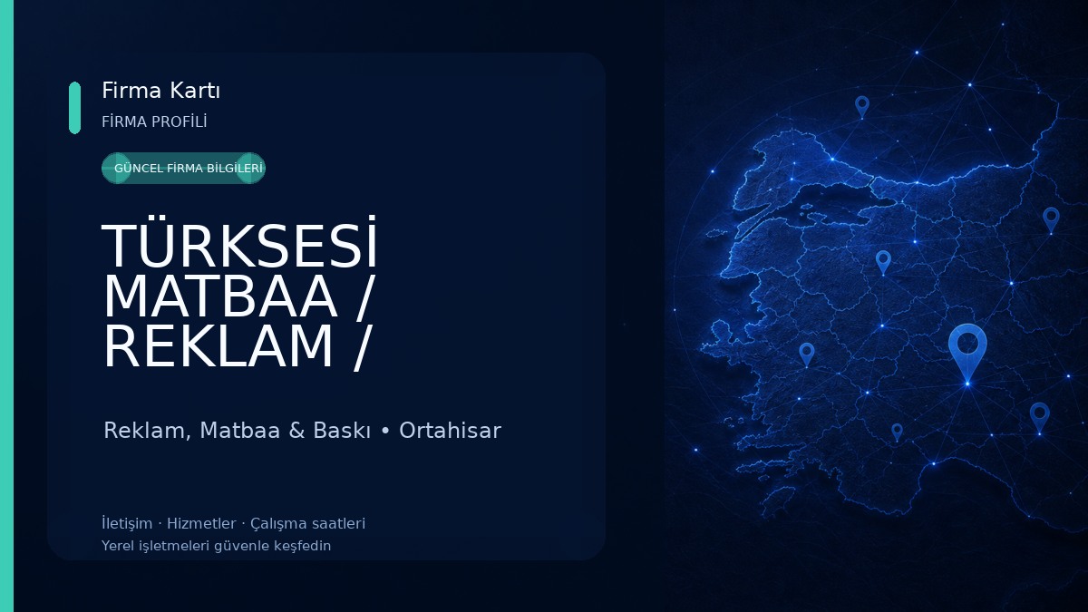 TÜRKSESİ MATBAA / REKLAM / MEDYA / DANIŞMANLIK