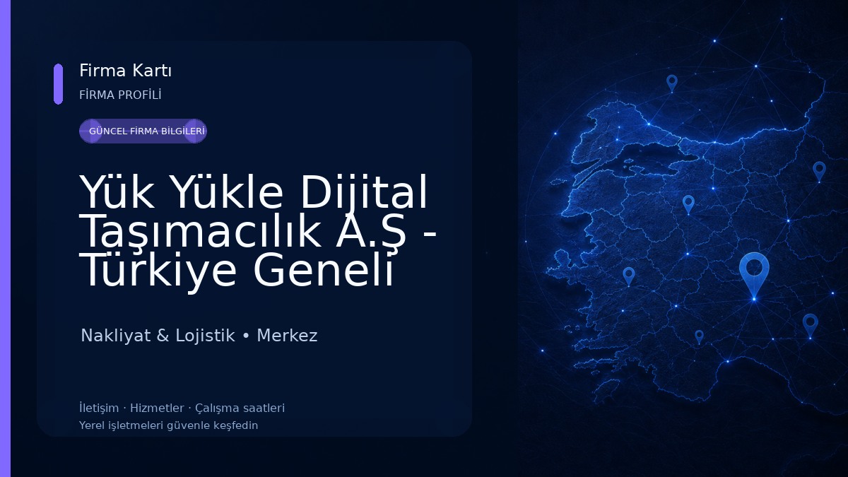 Yük Yükle Dijital Taşımacılık A.Ş - Türkiye Geneli ve Uluslararası Lojistik Hizmetleri - Taşımacılık Uygulaması Nakliyat & Lojistik