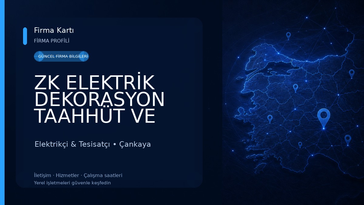 ZK ELEKTRİK DEKORASYON TAAHHÜT VE TİCATET Elektrikçi & Tesisatçı